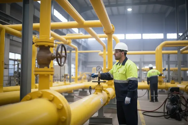 Fotografía de un Hombre revisando el resultado de la Prueba de hermeticidad gas LP en Monterrey.