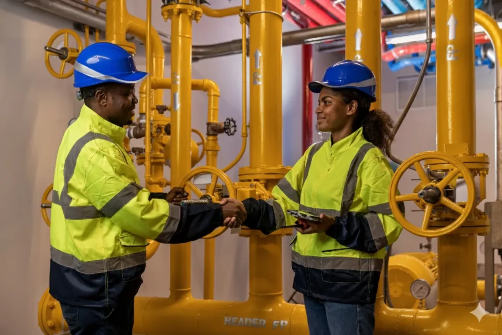 Foto de dos amigos que saben cuánto cuesta la instalación de tubería de gas natural